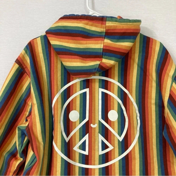 GUESS Originals x FriendsWithYou Striped Rainbow Hoodie size Small - Picture 10 of 12